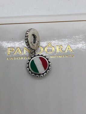 ✨🔥Pandora Italy Flag Dangle Charm S925 Silver with box